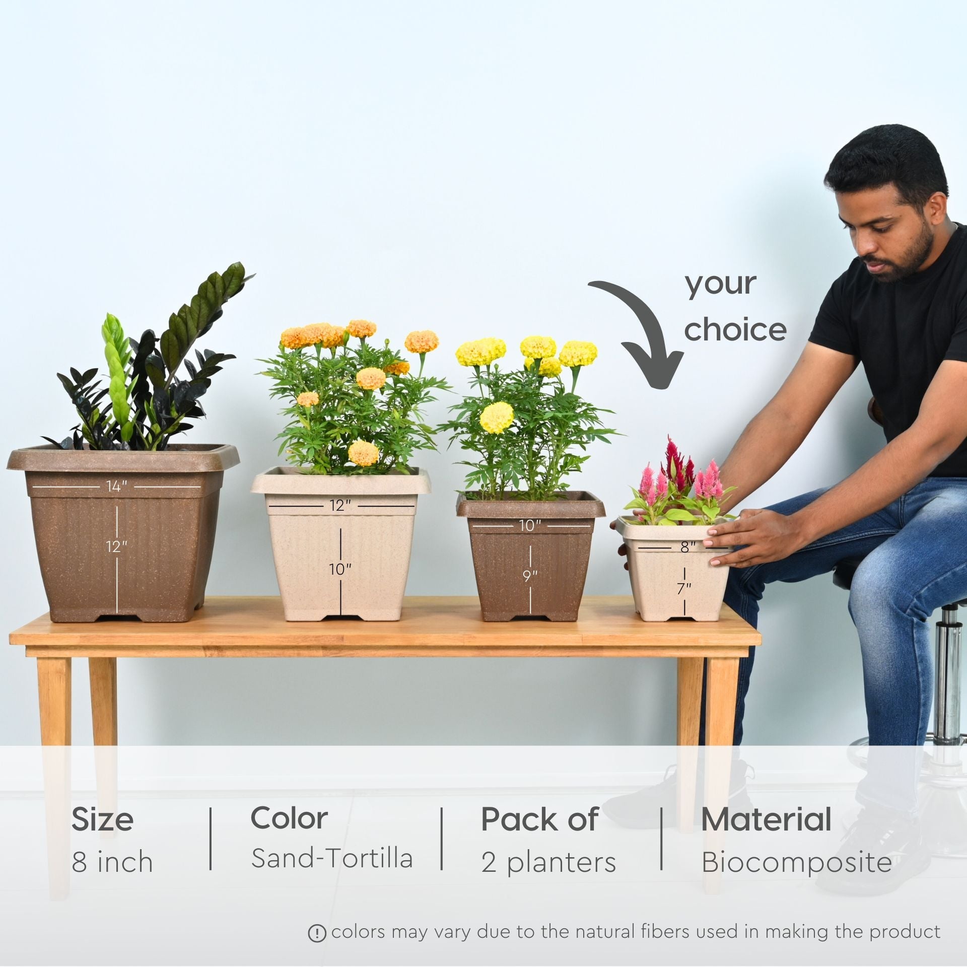 Earth Friendly Planters Bella Square image 2