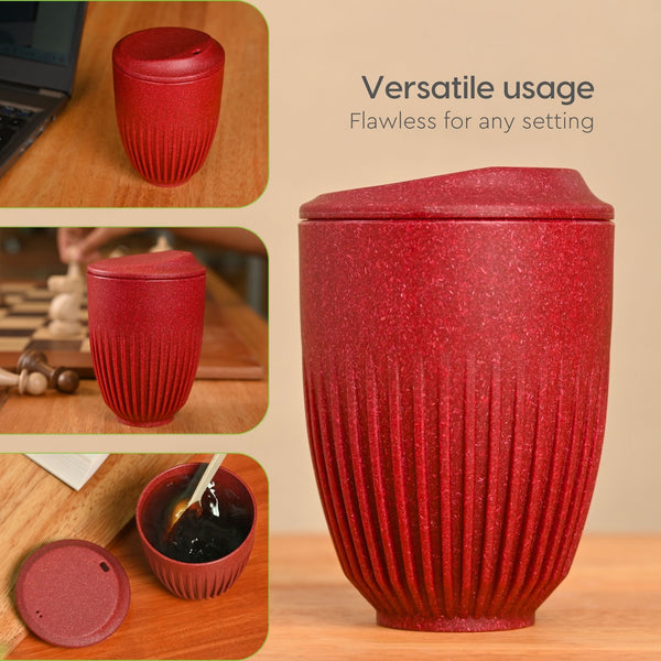 Retro Coffee Mug with Lid – Set of 2 | 350 ml