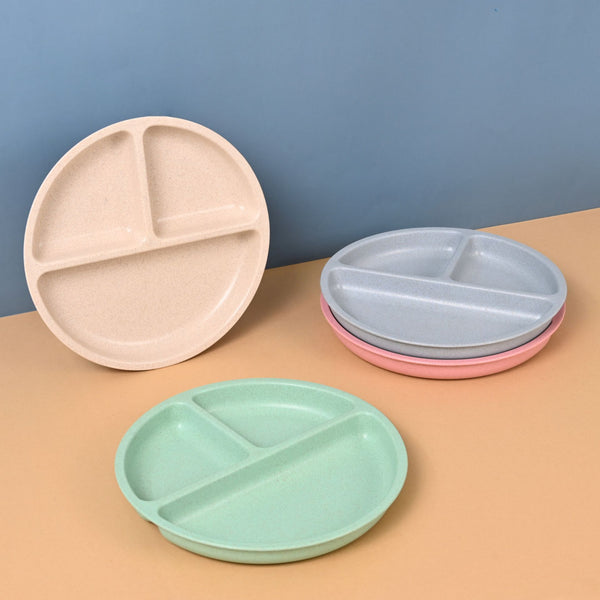 Earth-Friendly Round 3 Partition Plates for Kids | Set of 4
