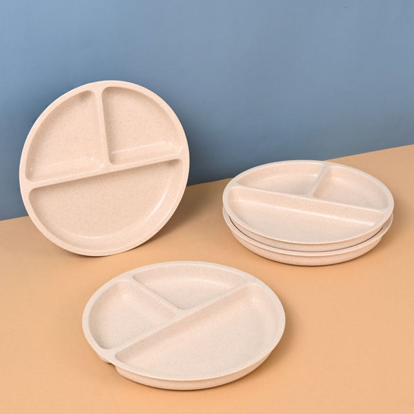 Earth-Friendly Round 3 Partition Plates for Kids | Set of 4