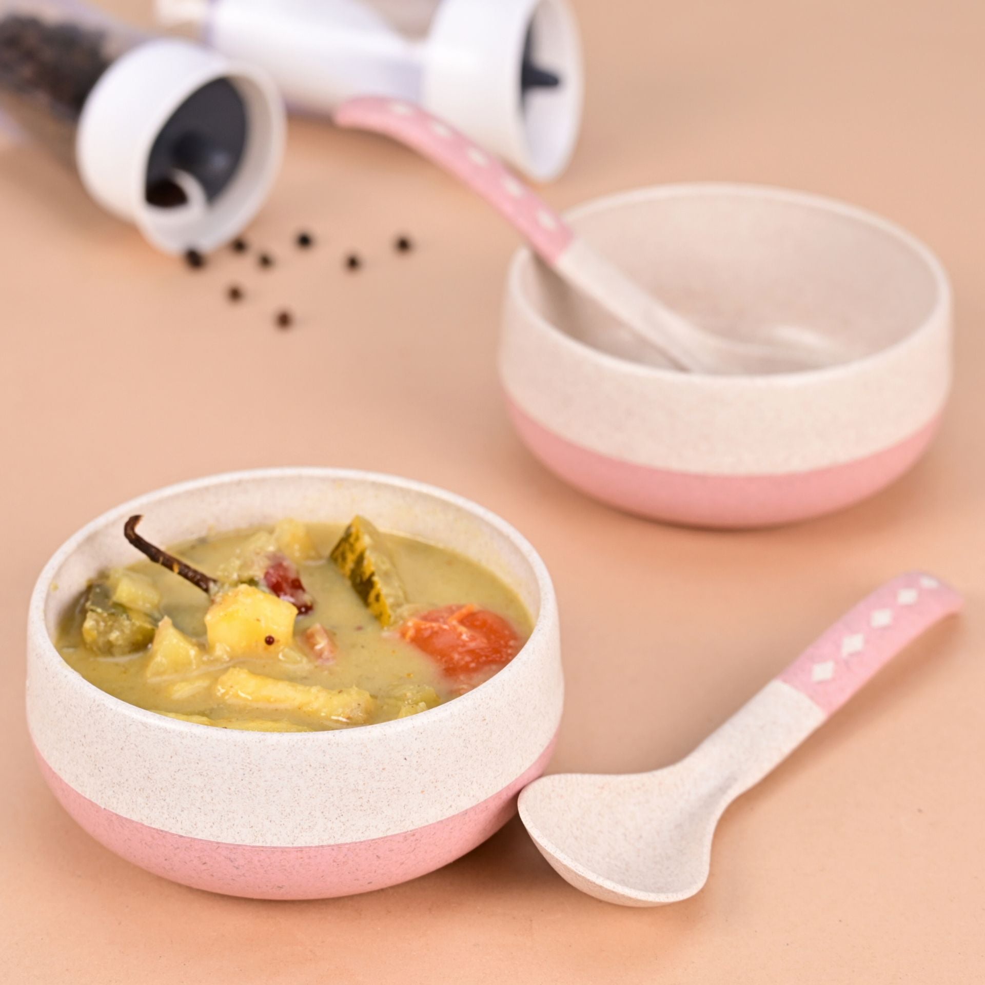 Soup Bowl 250 ml set of 2 | Earth friendly Unbreakable bowls with Spoon