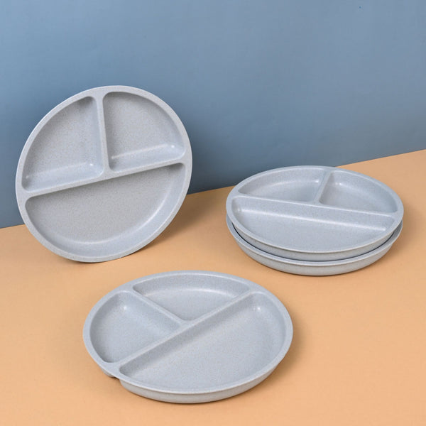 Earth-Friendly Round 3 Partition Plates for Kids | Set of 4