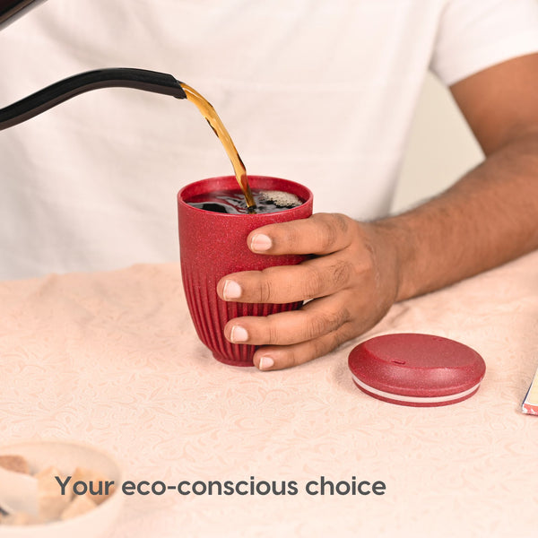 Retro Coffee Mug with Lid – Set of 2 | 350 ml