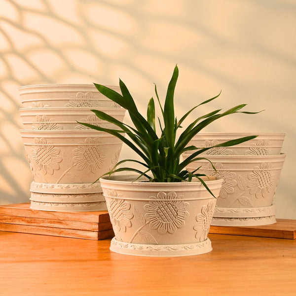 Earth Friendly Nile Planter 9.5 inch Pots for Plants | Bamboo Based Plant Pots