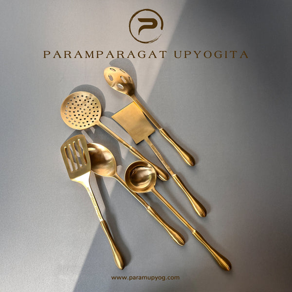 Paramparagat Upyogita Chaitanya  Brass Serving Spoon