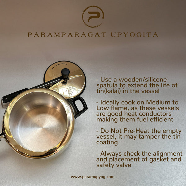 Paramparagat Upyogita Chaitanya Anant Brass Pressure Cooker 5 Liters