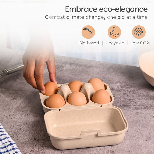 Eha Earth Friendly 6 Grid Storage Box For Eggs With Lid | Set of 1