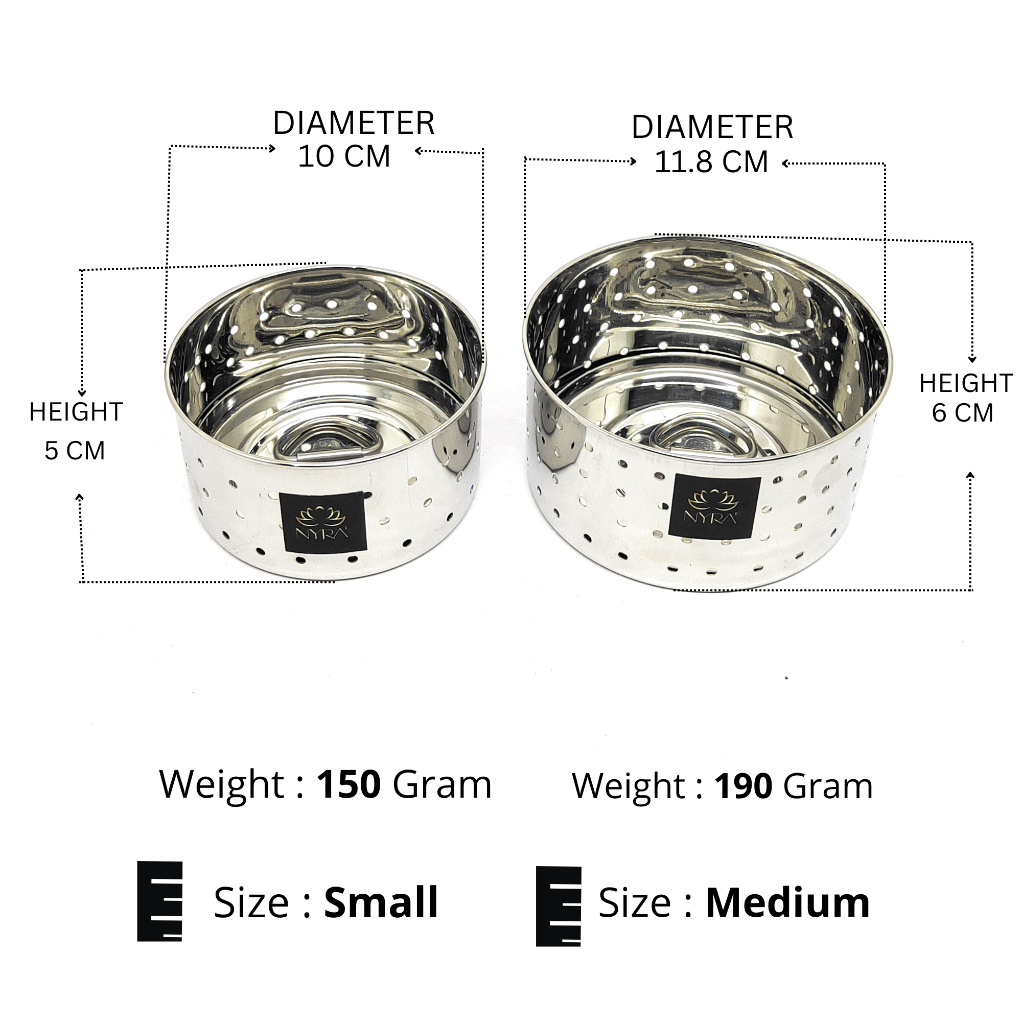 Dimensions of Stainless Steel Round Cheese/Paneer Mould/Maker