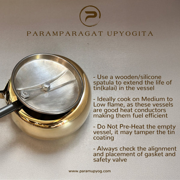 Paramparagat Upyogita Chaitanya Anant Brass Pressure Cooker 2 Liters