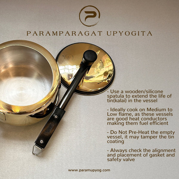 Paramparagat Upyogita Chaitanya Anant Brass Pressure Cooker 3 Liters