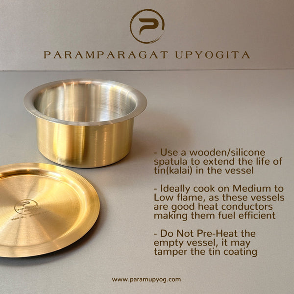Paramparagat Upyogita Chaitanya Brass Tope (Bhagona) 3.5Ltr. With Lid