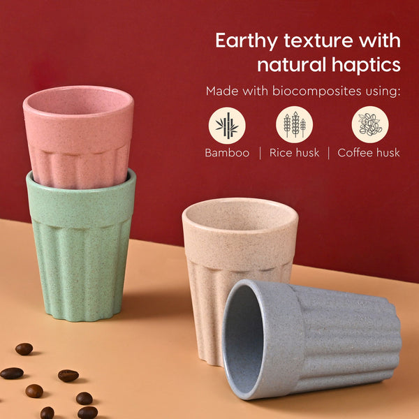 Earth Friendly Cutting Chai Cups with Holi Gulal 2 x 50g | 100 ml Cutting Chai Cup Set of 4