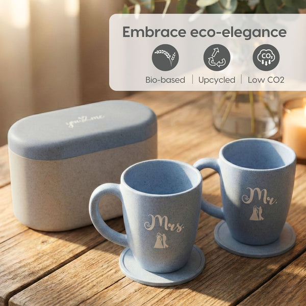 Earth Friendly Mr & Mrs Coffee Mugs For Couple | 300 ml