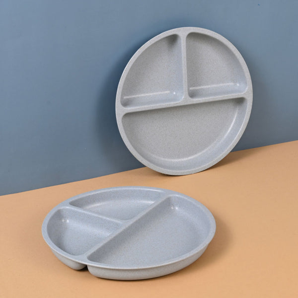 Earth-Friendly Round 3 Partition Plates for Kids | Set of 2