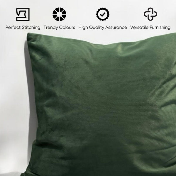 Emerald Enclave Velvet Cushion Cover - Set of 5
