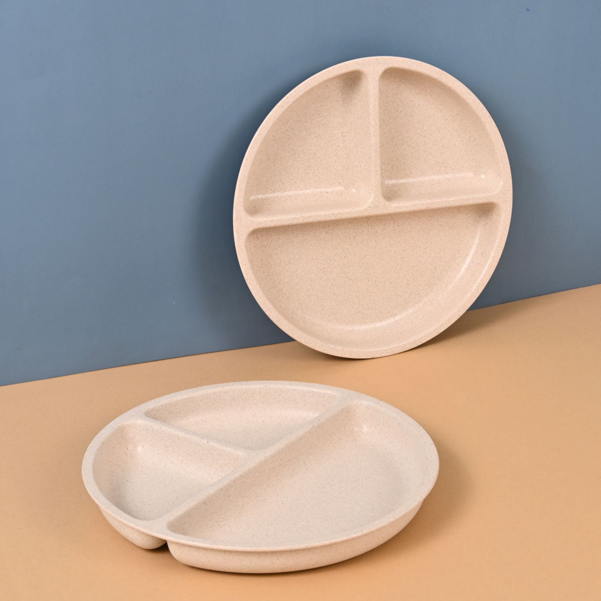 Earth-Friendly Round 3 Partition Plates for Kids | Set of 2