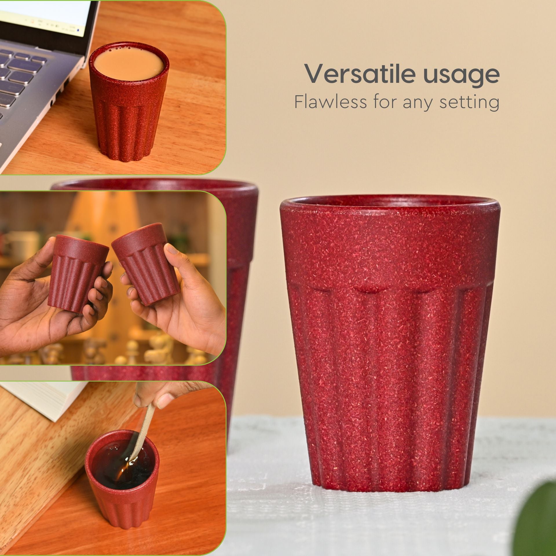 Cutting Chai Cups With Stand 100 ml | Set of 4