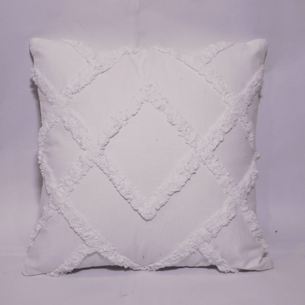 Diamond Ivory Tufted Cushion Cover
