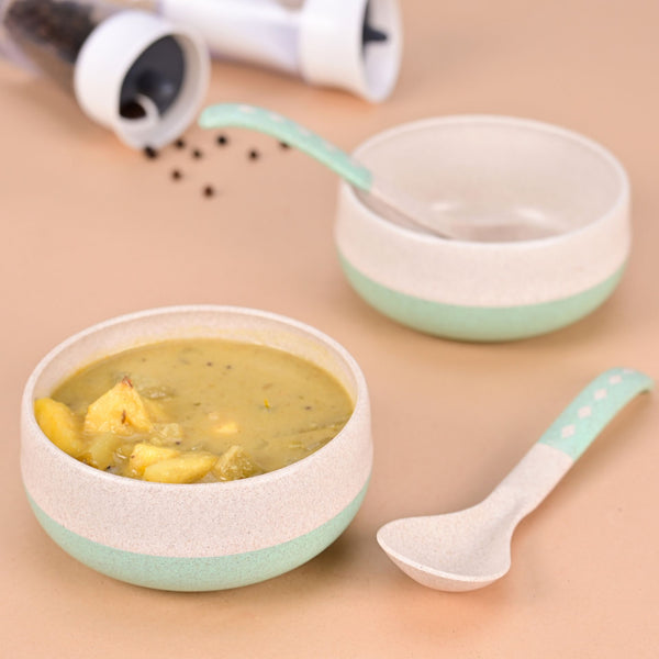 Soup Bowl 250 ml set of 2 | Earth friendly Unbreakable bowls with Spoon