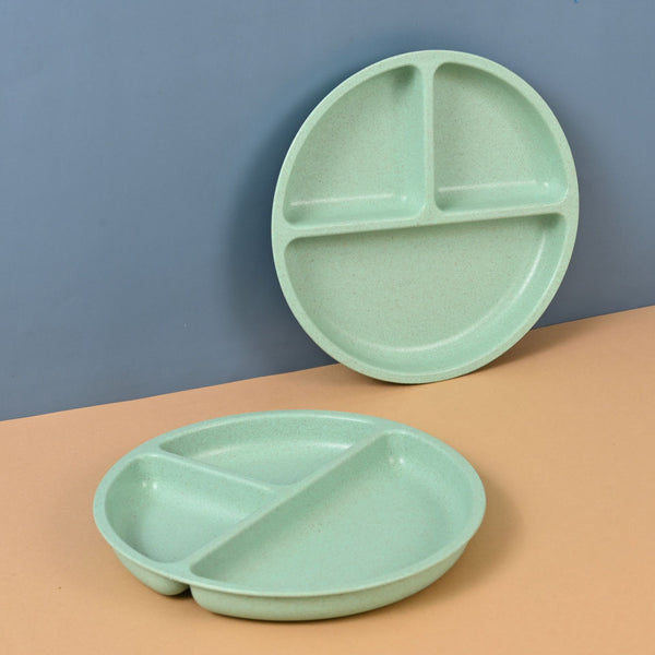 Earth-Friendly Round 3 Partition Plates for Kids | Set of 2
