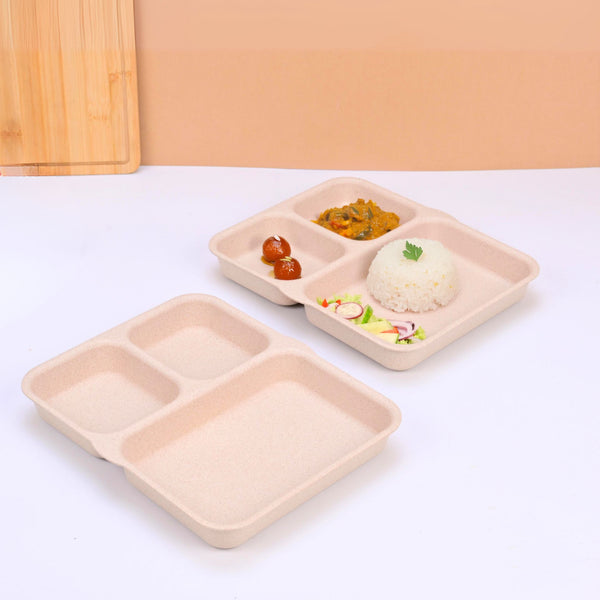 Eha Earth Friendly 3 Partition Plates for Kids | Plate Set of 2