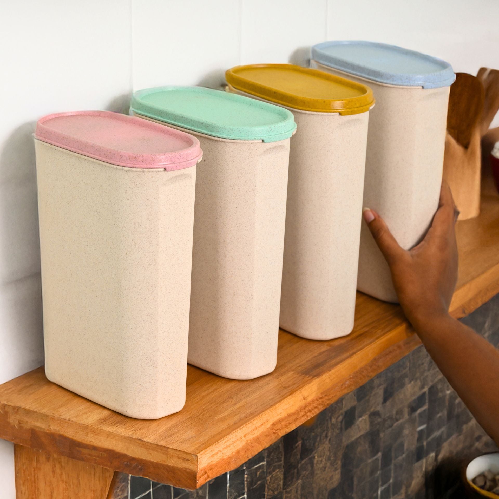 Eha Earth Friendly Storage Containers For Kitchen With Lid | 2400 ml Set of 4 Kitchen Containers