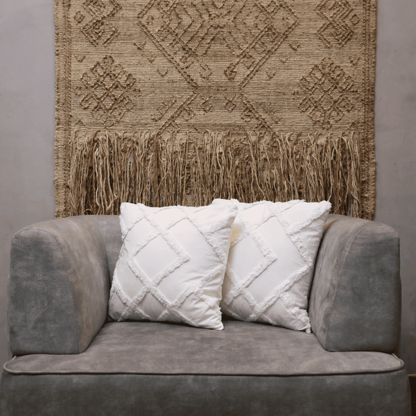 Diamond Ivory Tufted Cushion Cover