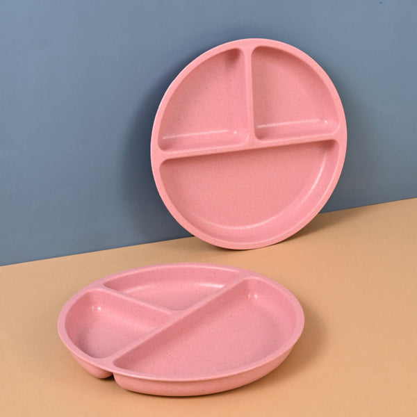Earth-Friendly Round 3 Partition Plates for Kids | Set of 2