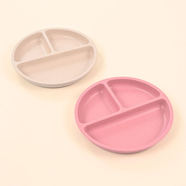 Earth-Friendly Round 3 Partition Plates for Kids | Set of 2