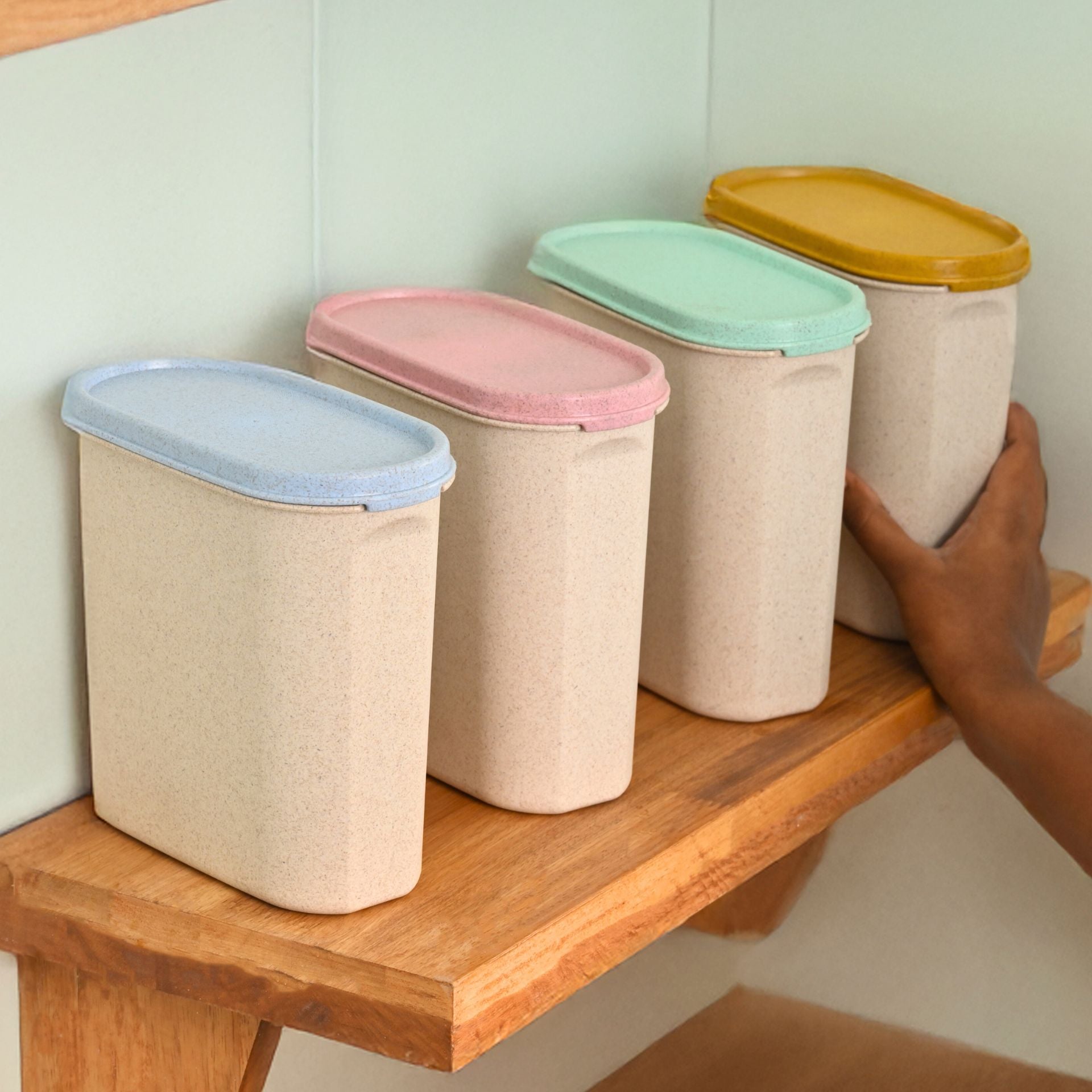 Eha Earth Friendly Storage Containers For Kitchen With Lid | 1800 ml Set of 4 Kitchen Containers