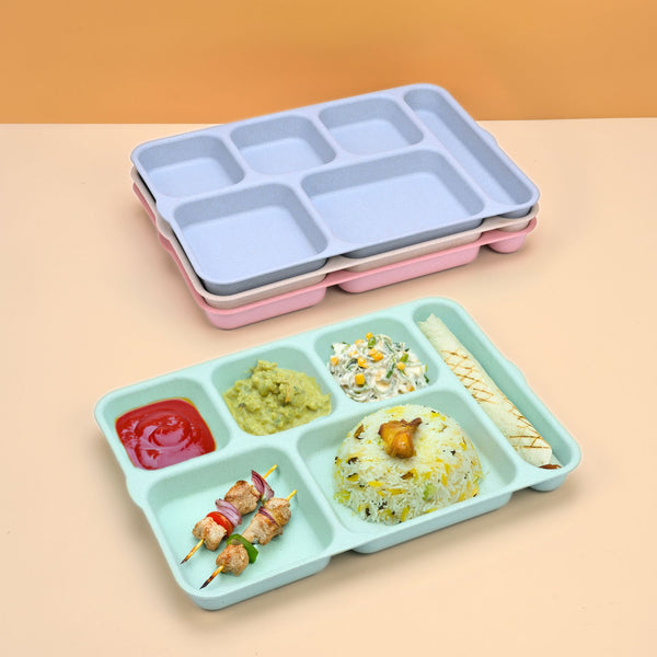 Eha Earth Friendly 6 Partition Plates | Plate Set of 4