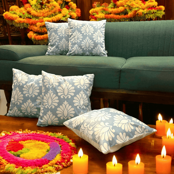 Ornate Festive Damask Velvet Cushion Cover