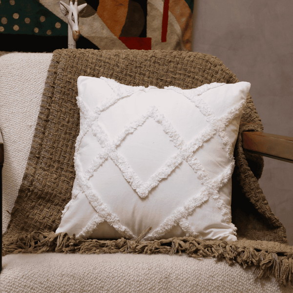 Diamond Ivory Tufted Cushion Cover - Set of 5