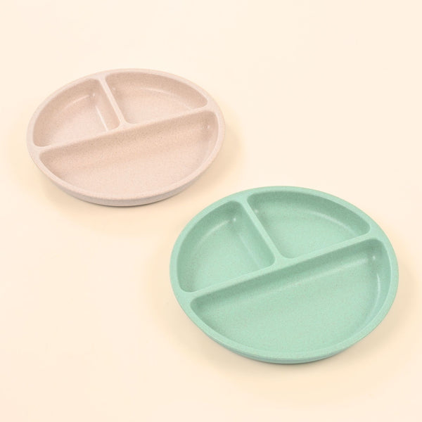 Earth-Friendly Round 3 Partition Plates for Kids | Set of 2