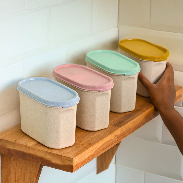 Eha Earth Friendly Storage Containers For Kitchen With Lid | 1200 ml Set of 4 Kitchen Containers