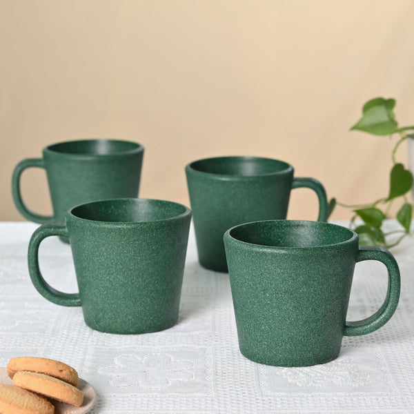 Earth friendly Majestic Mug 375 ml set of 4 | Eha Unbreakable mugs Made with Rice Husk & Bamboo Fibers