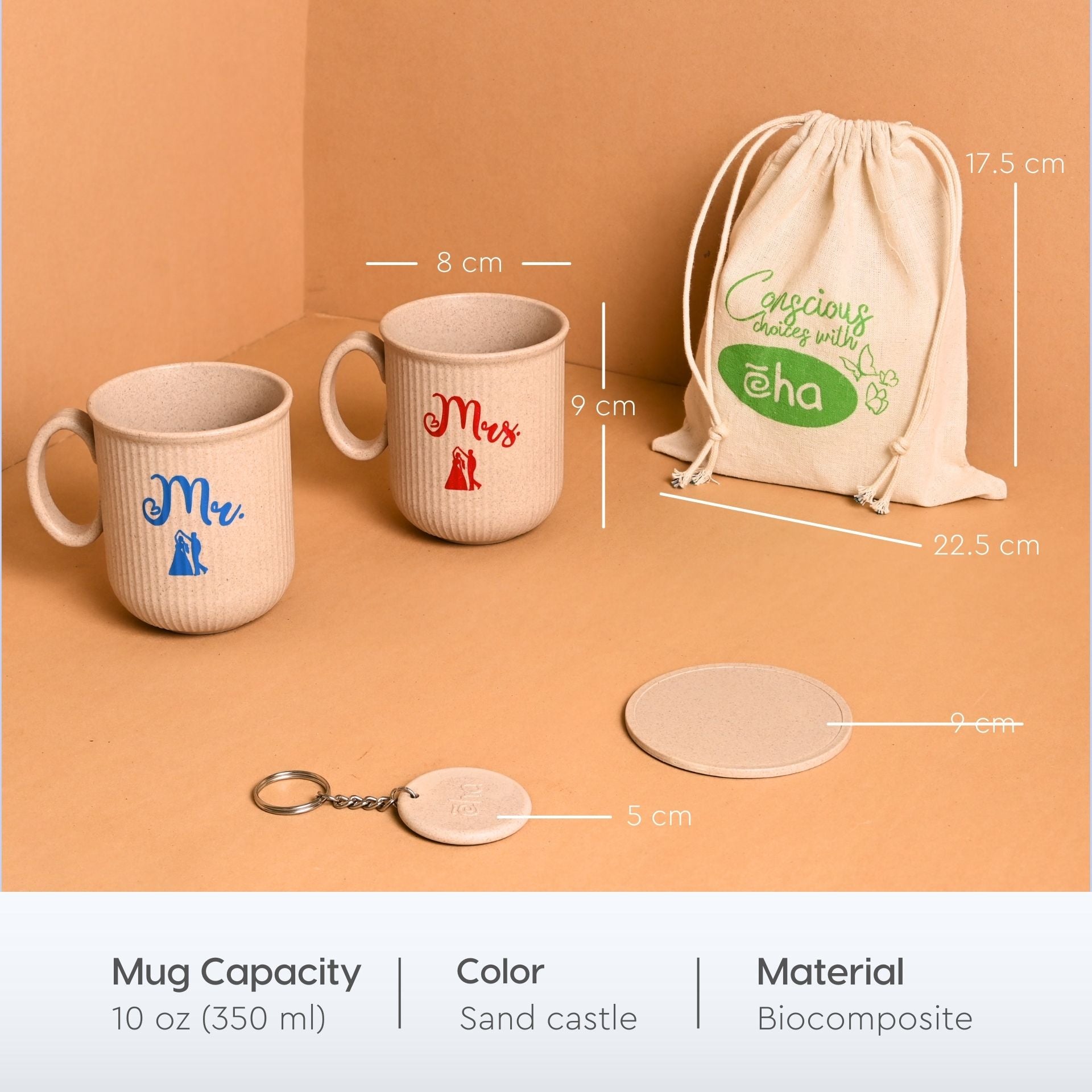 Earth Friendly Mr & Mrs Statement Coffee Mugs | Set of 2