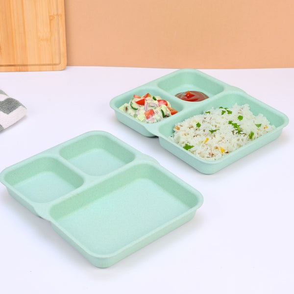 Eha Earth Friendly 3 Partition Plates for Kids | Plate Set of 2