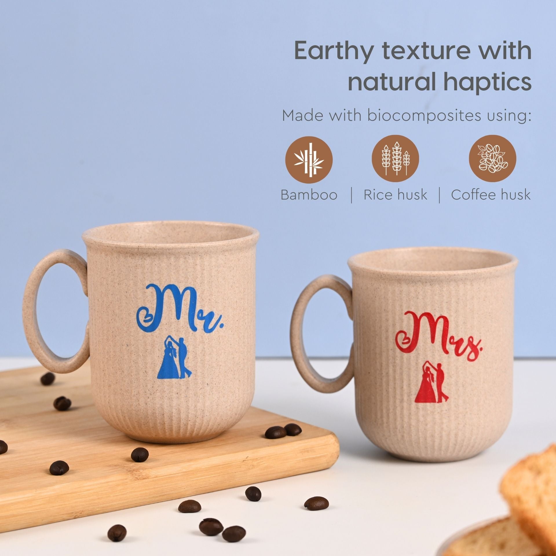 Earth Friendly Mr & Mrs Statement Coffee Mugs | Set of 2
