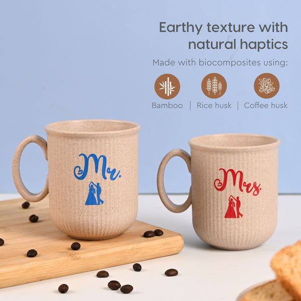 Earth Friendly Mr & Mrs Statement Coffee Mugs | Set of 2