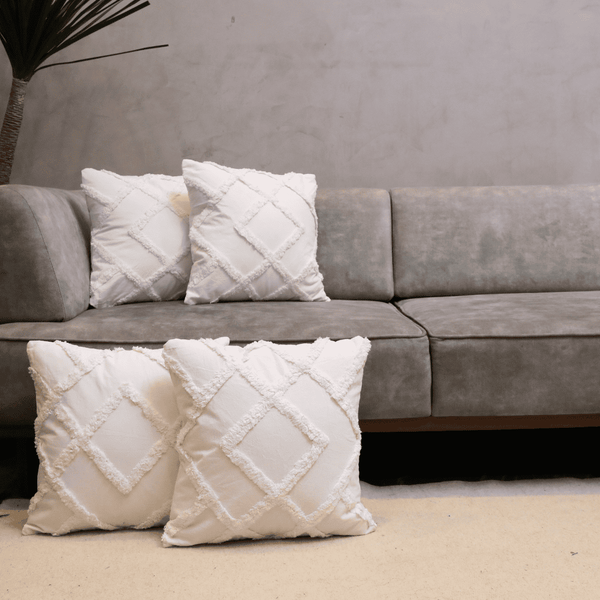 Diamond Ivory Tufted Cushion Cover
