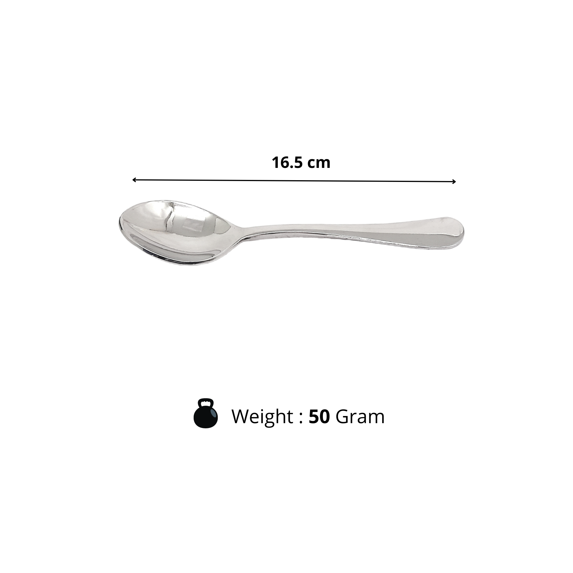 Dimensions of Stainless Steel Set of 12 Spoons 