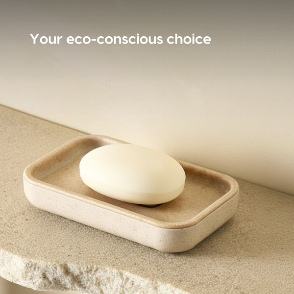 Earth Friendly Bathroom Accessories For Home | Pack of 3 (Soap Holder, Toothbrush Holder, Soap Dispenser set)