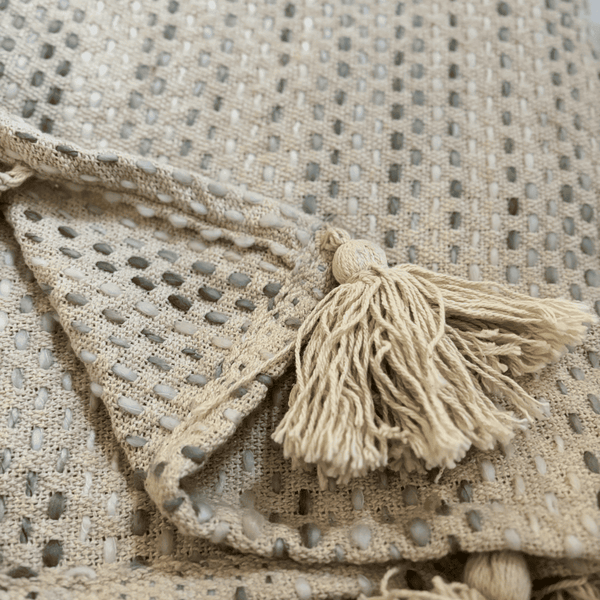 Classic Knit Ivory Sofa Throw