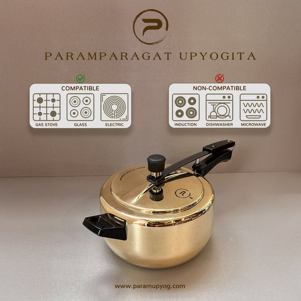 Paramparagat Upyogita Chaitanya Anant Brass Pressure Cooker 5 Liters
