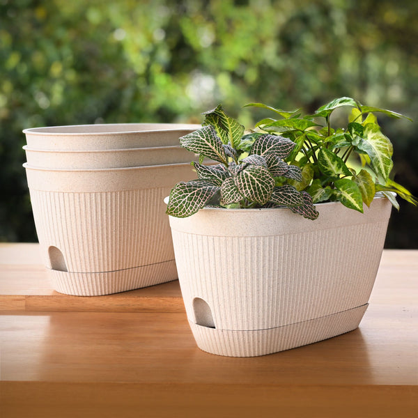 Eha Earth Friendly Eva 11.5 inch Pack of 4 | Self Watering Pots for Plants