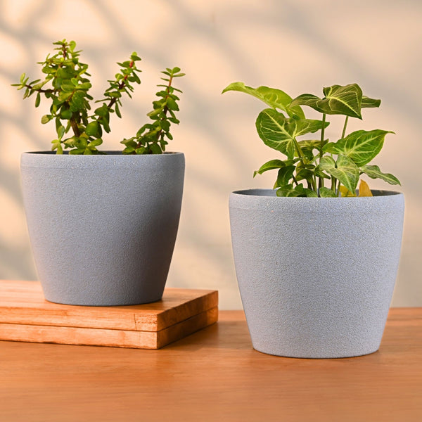 Earth-Friendly Deco Planters 7 Inch set of 2 | Bamboo Based Pots and Planters