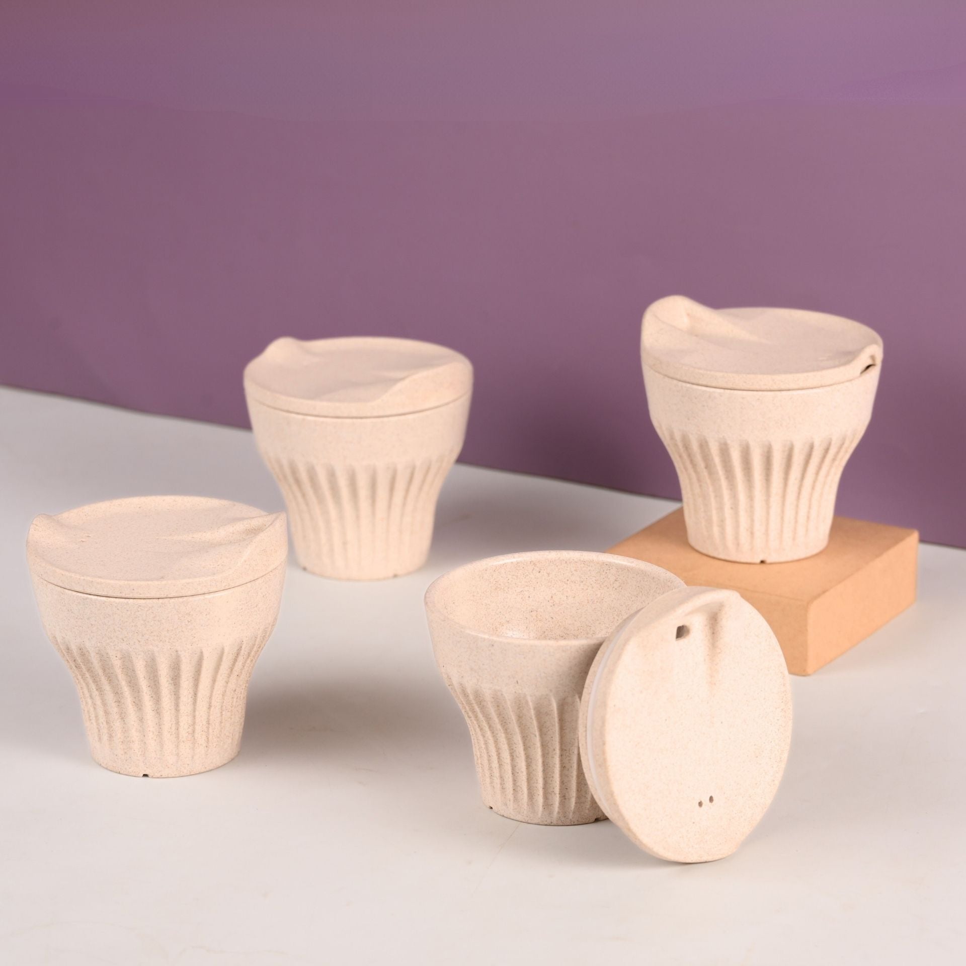 Eha Earth Friendly Rafter Coffee Mug with Lid | Set of 4