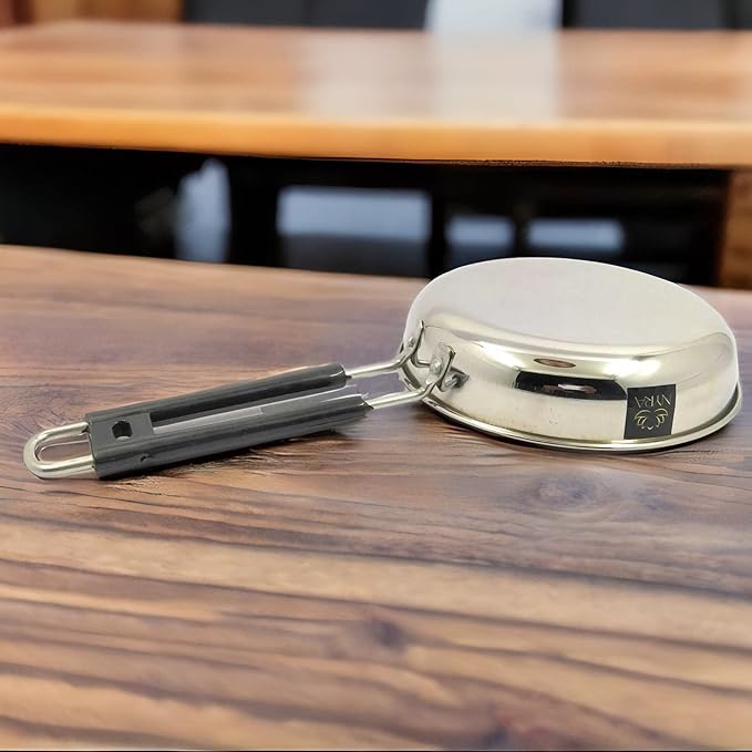 Stainless Steel Fry Pan with Riveted PVC Handle 