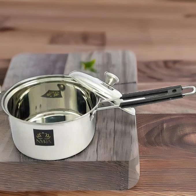 Stainless Steel Saucepan with Lid and PVC Sturdy Handle